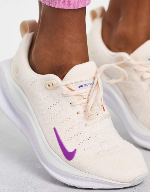 Nike Running React Infinity Run 4 trainers in beige and pink ASOS