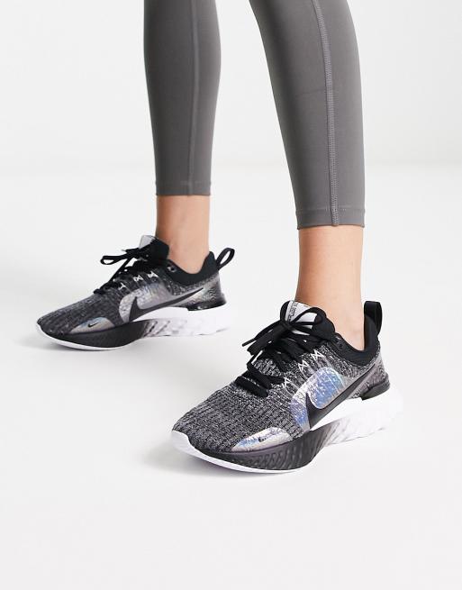 Nike Running React Infinity Run Fly Knit Sneaker in Schwarz ASOS