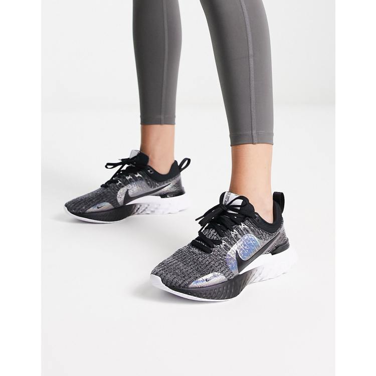 Nike Running React Infinity Run Fly Knit trainers in black ASOS