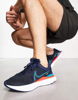 Nike Running React Infinity Run Flyknit 3 trainers in navy - ASOS Price Checker