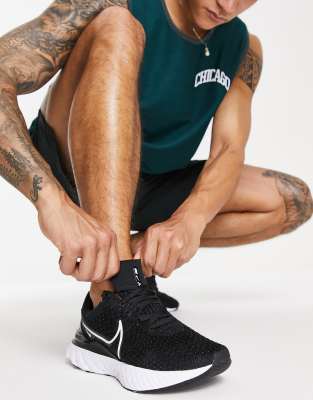 Nike React Infinity Run Flyknit Running Sneakers In Black