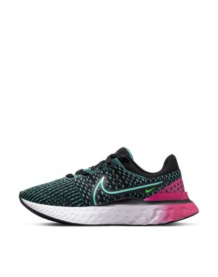 Nike React Infinity Run Flyknit 3 Sneakers In Dynamic Turquoise/black-multi In Multi