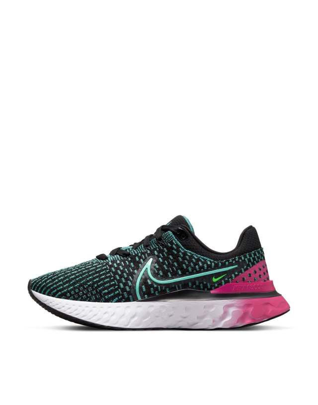 Nike Running React Infinity Run Flyknit 3 sneakers in dynamic turquoise/black