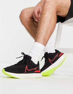Nike Running React Infinity Run Flyknit 3 trainers in black and red - ASOS Price Checker
