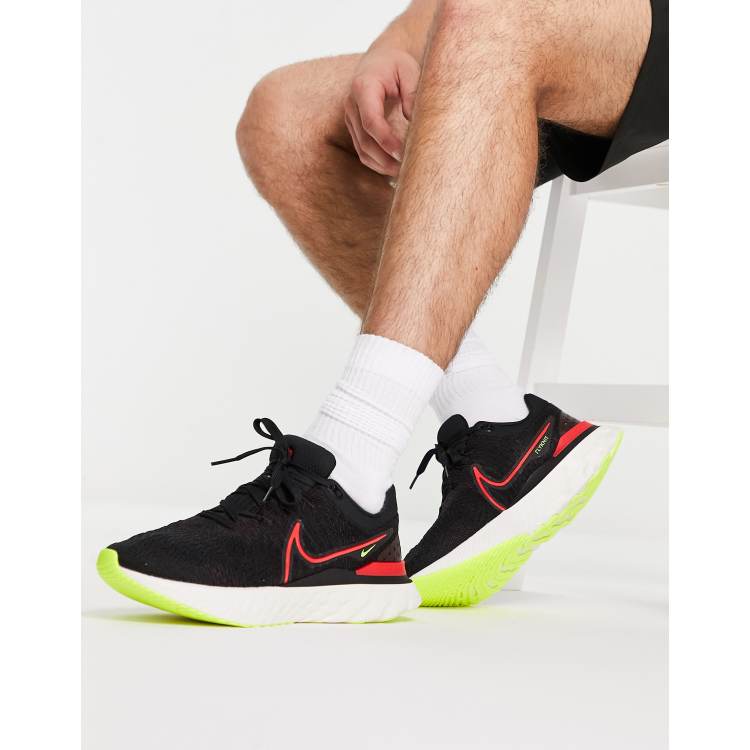 Nike react black hot sale and red