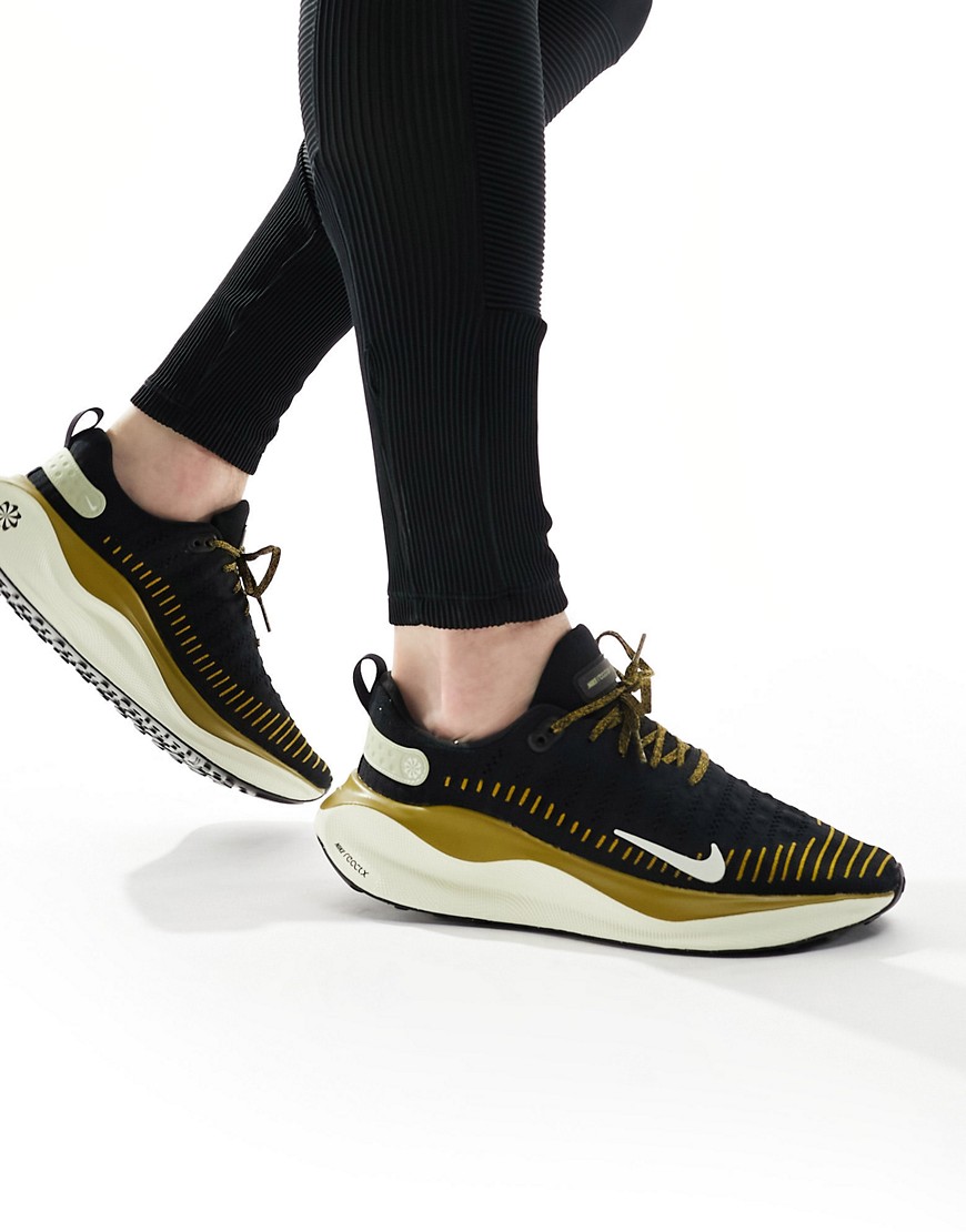 Nike Running React infinity Run Flyknit 4 trainers in black and gold