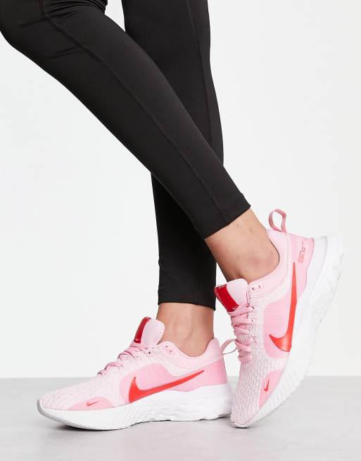 afschaffen met tijd Vriend Nike Running - React Infinity Run Flyknit - Hardloopschoenen in roze | ASOS