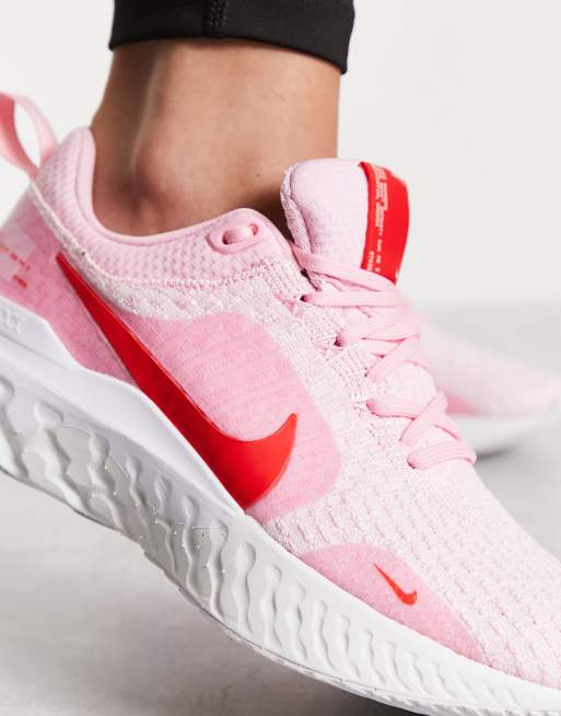 afschaffen met tijd Vriend Nike Running - React Infinity Run Flyknit - Hardloopschoenen in roze | ASOS