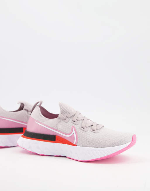 pink and grey nike react