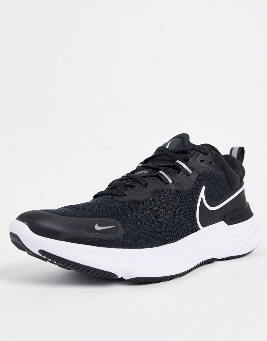 NIKE REACT MILER 2 SNEAKERS IN BLACK AND WHITE,CW7121-001