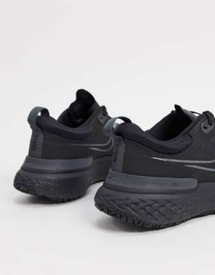 nike react miler triple black