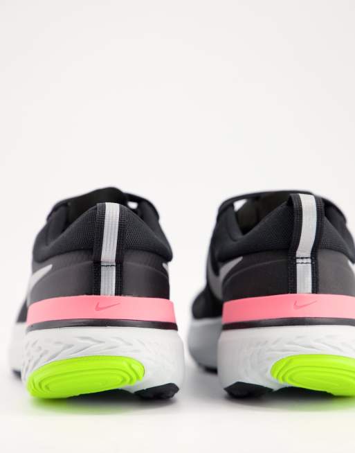 Nike Running - React Miler - Sneakers in zwart en roze, 4 van 4