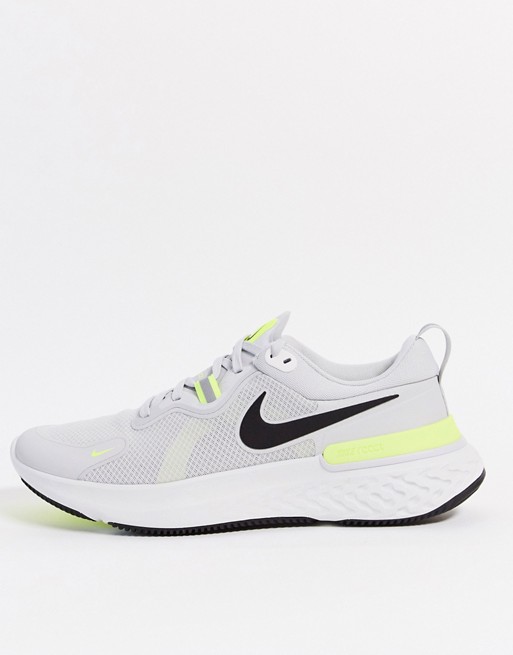 Nike Running React Miler trainers in grey