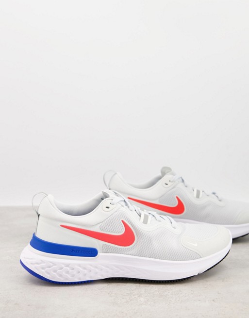 Nike Running React Miler trainers in off white