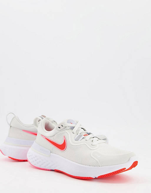 Shoes Trainers/Nike Running React Miler trainers in white 
