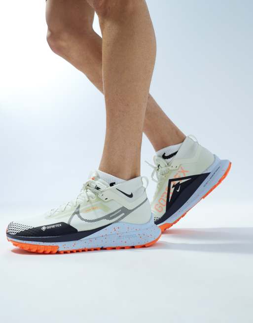 Nike Running React Pegasus Trail 4 Gore Tex in off white and