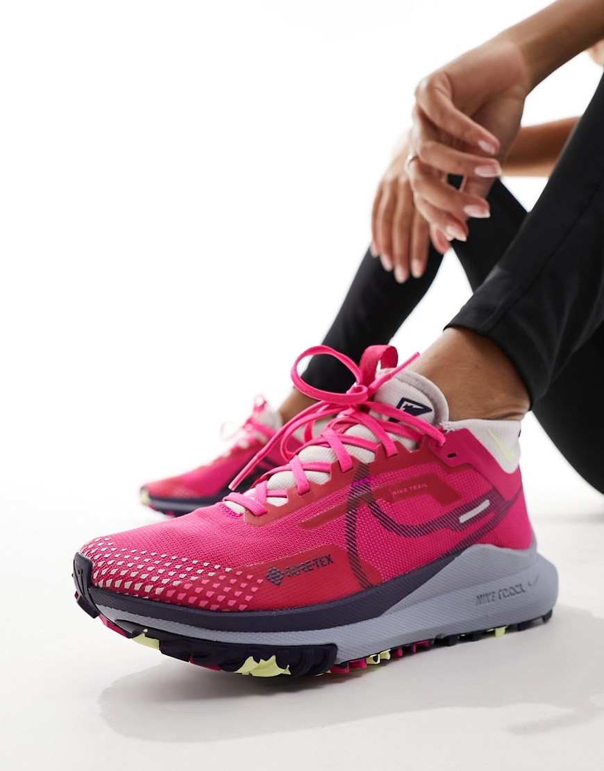 Nike React Pegasus Trail 4 Gore-tex Sneakers In Fierce Pink And Gray