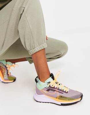 Nike Running React Pegasus Trail 4 Gore-TEX trainers in purple - ASOS Price Checker