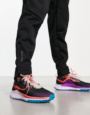 Nike Running React Pegasus Trail 4 trainers in black and blue - ASOS Price Checker