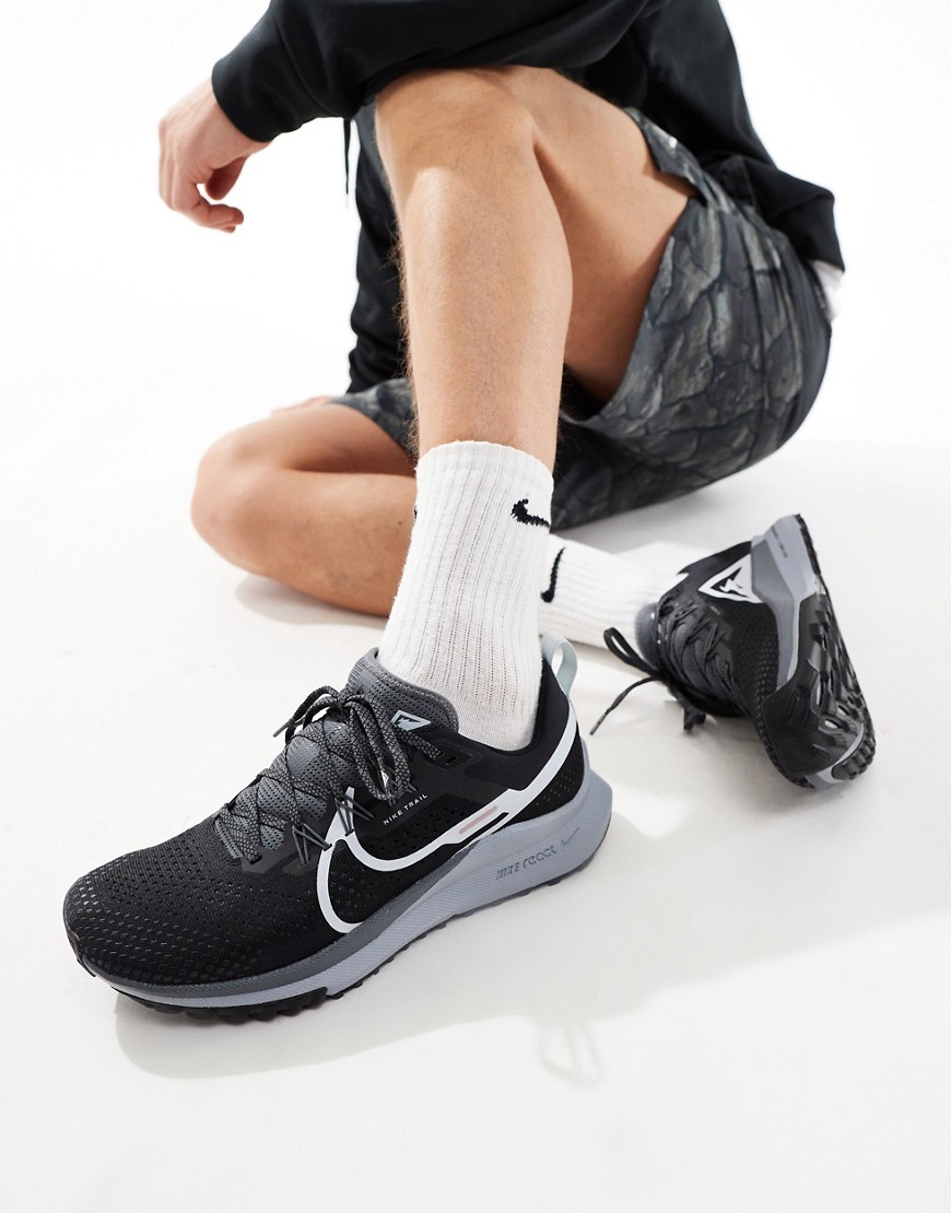 Nike Running React Pegasus Trial 4 sneakers in black and gray