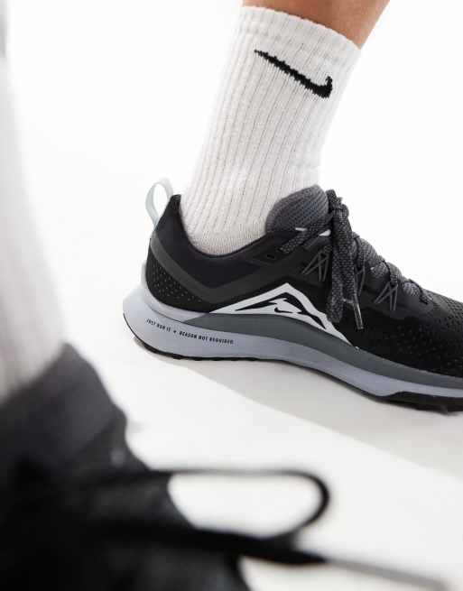 Nike Running React Pegasus Trial 4 sneakers in black and gray ASOS