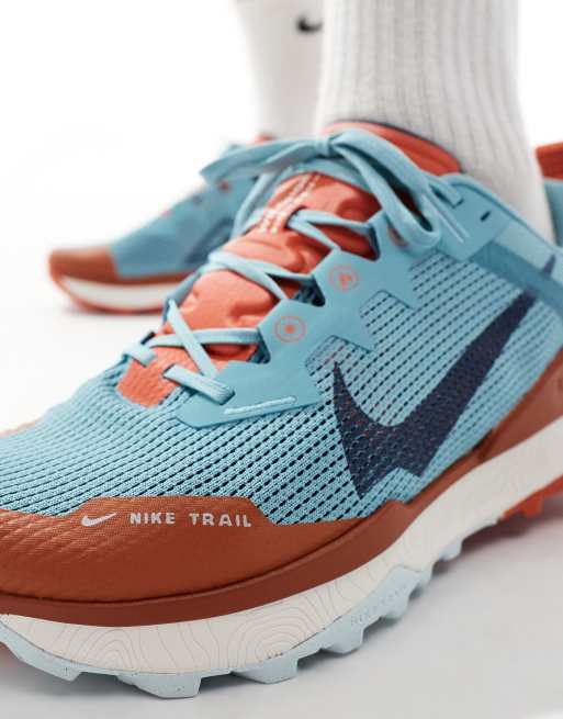 Orange and fashion blue nike running shoes