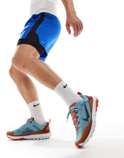 Nike Running React Wildhorse 8 trainers in light blue and orange - view 1