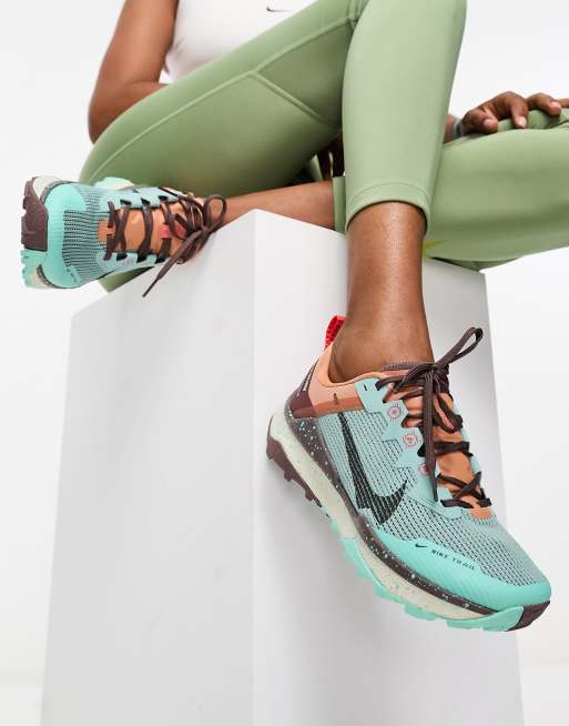 Nike Running React Wildhorse 8 trainers in mineral green and brown