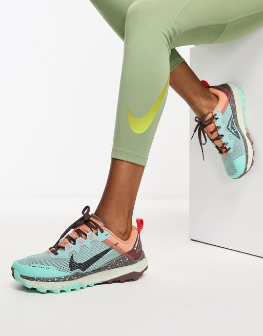 Nike Running React Wildhorse 8 trainers in mineral green and brown