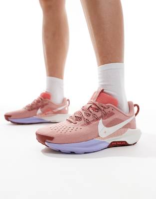 Nike Running – React X Pegasus Trail 5 – Rosa och vita löparskor - view 1
