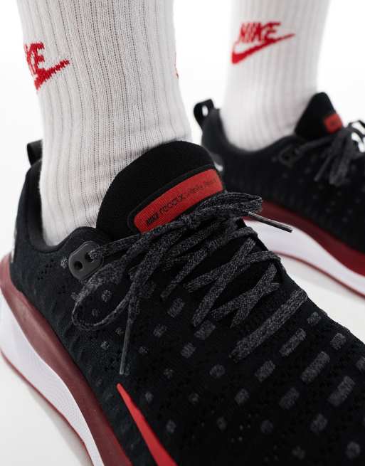 Nike Running Reactx Infinity Run sneakers in black and red, 4 of 5
