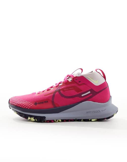 Nike Running ReactX Pegasus Trail 4 GORE-TEX trainers in fierce pink and grey, 4 of 5