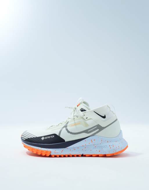 Nike Running ReactX Pegasus Trail 4 GORE TEX trainers in off white and orange ASOS