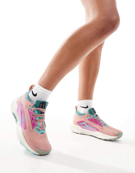 Nike Running ReactX Pegasus Trail 5 GORE-TEX sneakers in pink and blue - view 1