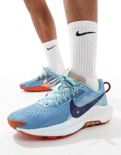 Nike Running – ReactX Pegasus Trail 5 – Ljusblå löparskor - view 1