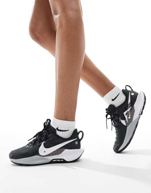 Nike Running Reactx Pegasus Trail 5 sneakers in black and white | ASOS