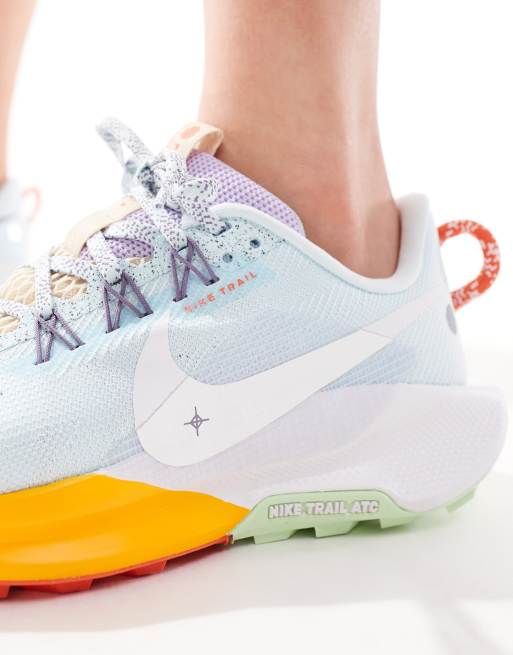 Nike Running - ReactX Pegasus Trail 5 - Sneakers in blauw en oranje, 4 van 5