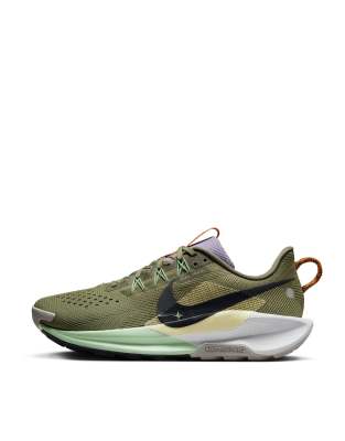 Nike Reactx Pegasus Trail 5 Sneakers In Dark Green And Multi