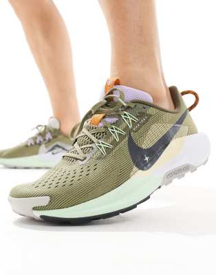 Nike Reactx Pegasus Trail 5 Sneakers In Dark Green And Olive