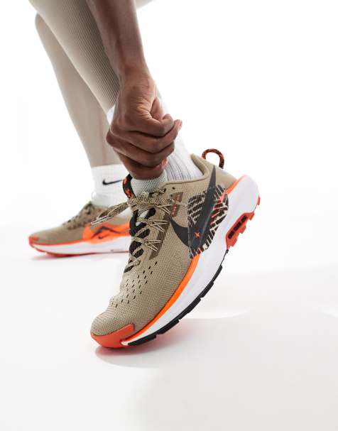 Nike Running ReactX Pegasus Trail 5 sneakers in khaki and orange - view 1