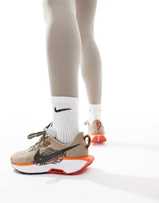 Nike Running ReactX Pegasus Trail 5 sneakers in khaki and orange