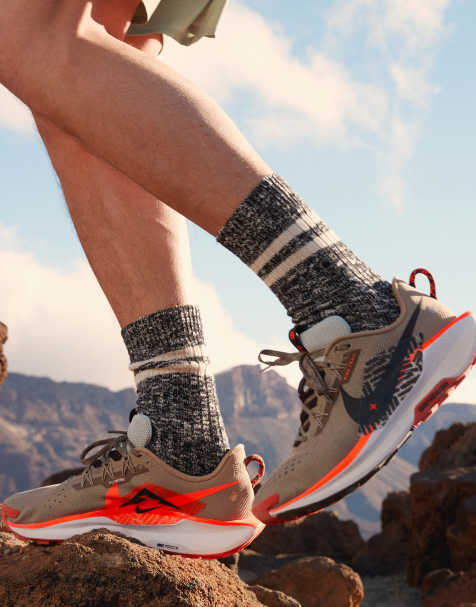 Nike Running ReactX Pegasus Trail 5 sneakers in khaki and orange - view 1