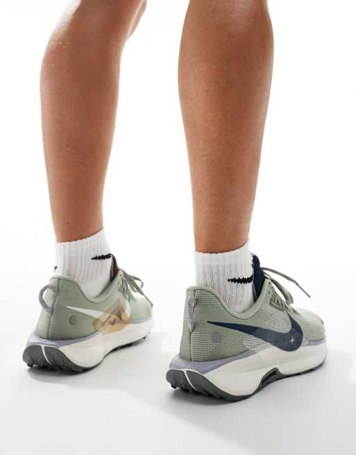 Nike Running ReactX Pegasus Trail 5 sneakers in light green and navy, 5 of 5