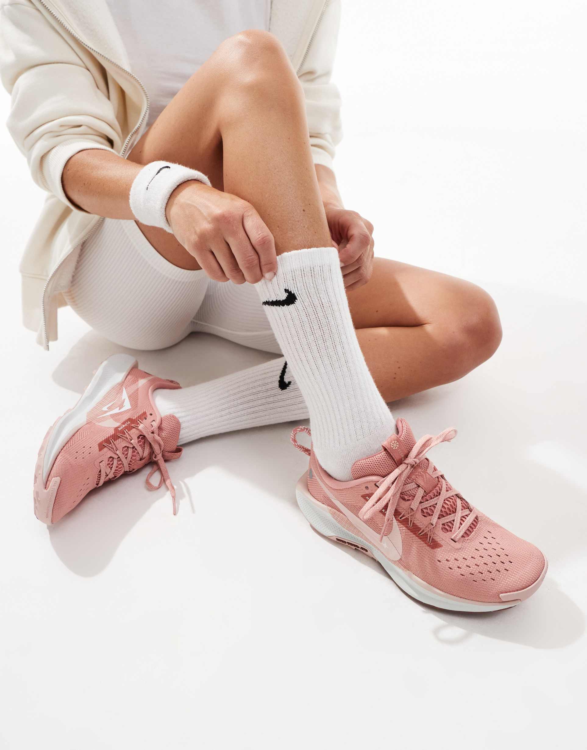 nike running reactx pegasus trail 5 sneakers in pink