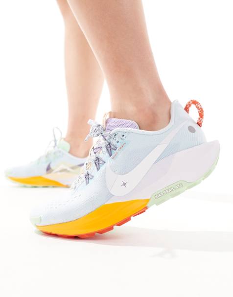 Nike Running ReactX Pegasus Trail 5 trainers in blue and orange - view 1