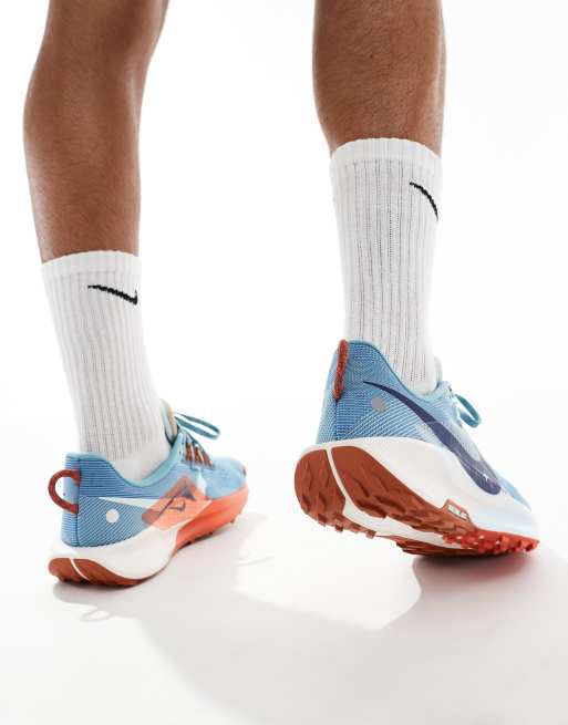 Nike Running ReactX Pegasus Trail 5 trainers in light blue, 4 of 5