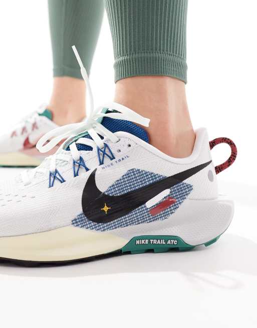 Nike Running ReactX Pegasus Trail 5 trainers in white and blue