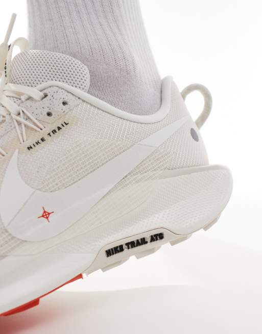Nike Running ReactX Pegasus Trail 5 trainers in white and red ASOS