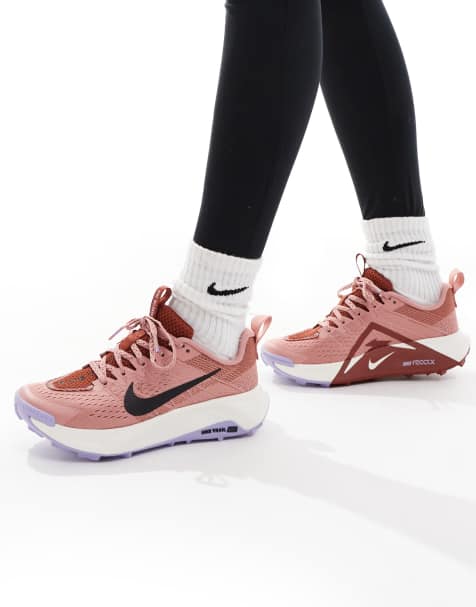 Nike Running ReactX Wildhorse trainers in pink and white - view 1