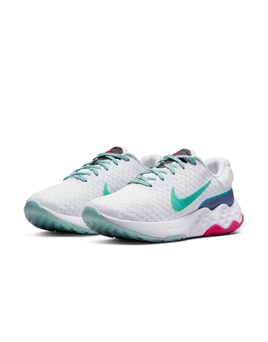 Nike Running Renew Ride 3 sneakers in photon dust/washed teal-Gray